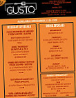Gusto Bar Grill Restaurant menu