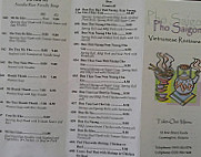 Pho Saigon Thai Restaurant menu