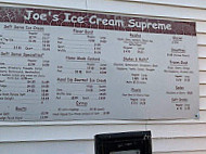 Joe's Ice Cream Supreme menu