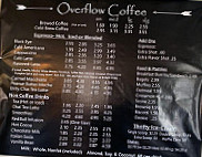 Overflow Coffee menu