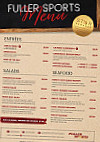 Fuller Sports Club menu