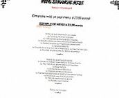 Chez Claudine menu