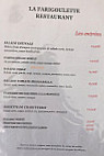 La Table menu