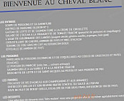 Au Cheval Blanc menu