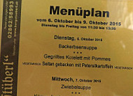 Burgstüberl Restaurant menu