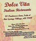 Dolce Vita Italian menu