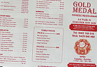 Forster Gold Medal Chinese Restaurant menu