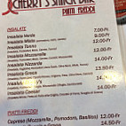 Cherry's snack-bar menu