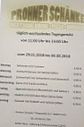 Prohner Schänke menu