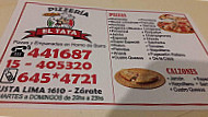 Pizzeria El Tata menu