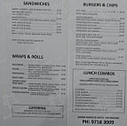 Benaroon Cafe Take Away menu