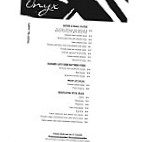 Onyx Espresso menu