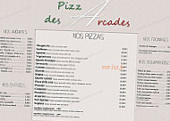 Pizza Des Arcades menu