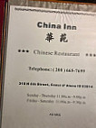 China Inn menu