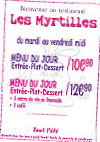 Restaurant La Petite Myrtille menu