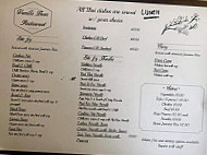 Vanilla Bean Cafe and Restaurant menu