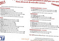 Pizza des Lices menu