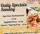 Paradise Grill Pizzeria menu