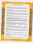 Jj's Snack Shack menu