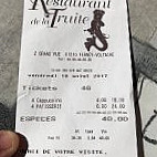 La Truite menu