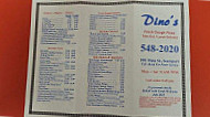 Dino's Pizza menu