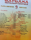 Saysana menu