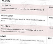 Main Street Kebabs menu