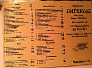 Impérial menu