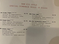 Nam Kio menu