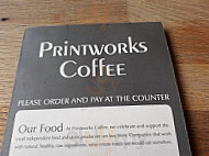 Printworks Coffee menu