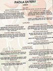 Paola Eatery menu