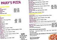 Pauly's Pizza menu