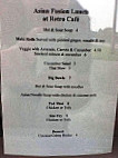 Jackie's Cafe menu