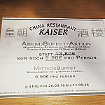 Chinarestaurant Kaiserpalast menu