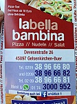 Pizzeria La Bella Bambina menu