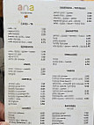 Ana Food Drinks menu