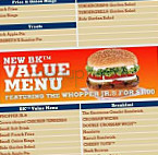 Burger King menu