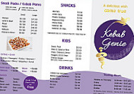 Kebab Genie menu