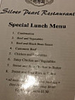 Silver Pearl menu