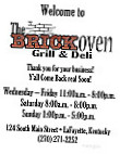 The Brick Oven Grill Deli menu
