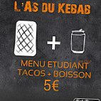 L'As du Kebab & ses Pizzas menu