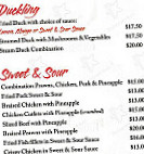 Sing Tao Chinese menu