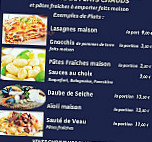 Pizza Plage menu