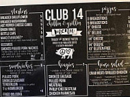 Club 14 menu