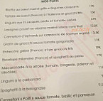 Pasta Politi Restaurant menu