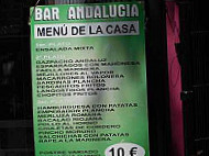 Bar Andalucia menu