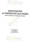 La Taperia De Casa Tomas menu
