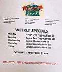 Hometown Pizza menu