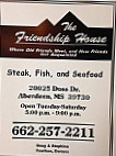 Friendship House menu