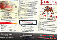 Altes Rathaus menu